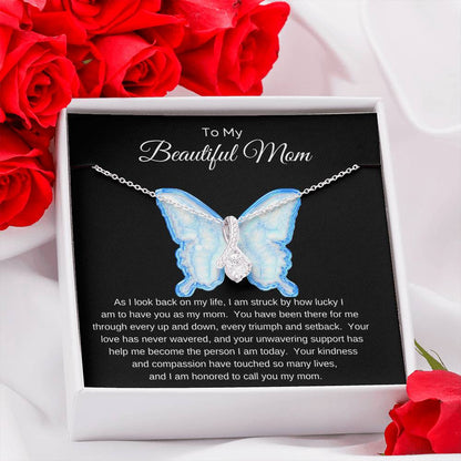 To My Beautiful Mom/Butterfly/Alluring Beauty Necklace/ Mother's Day Gift